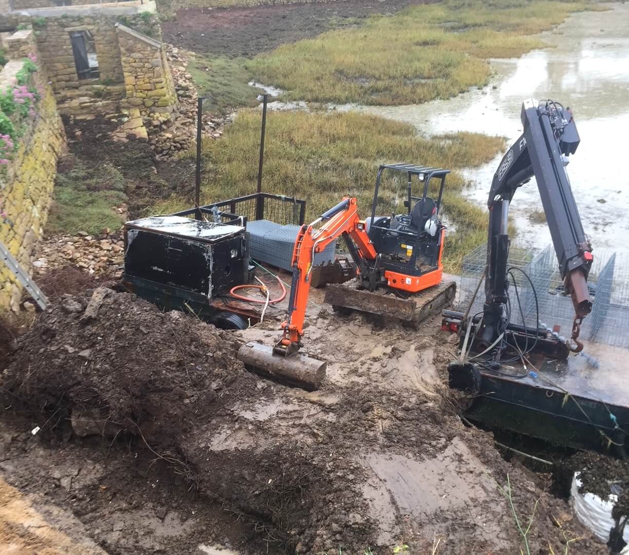 Travaux au moulin du Birlot, Bréhat
